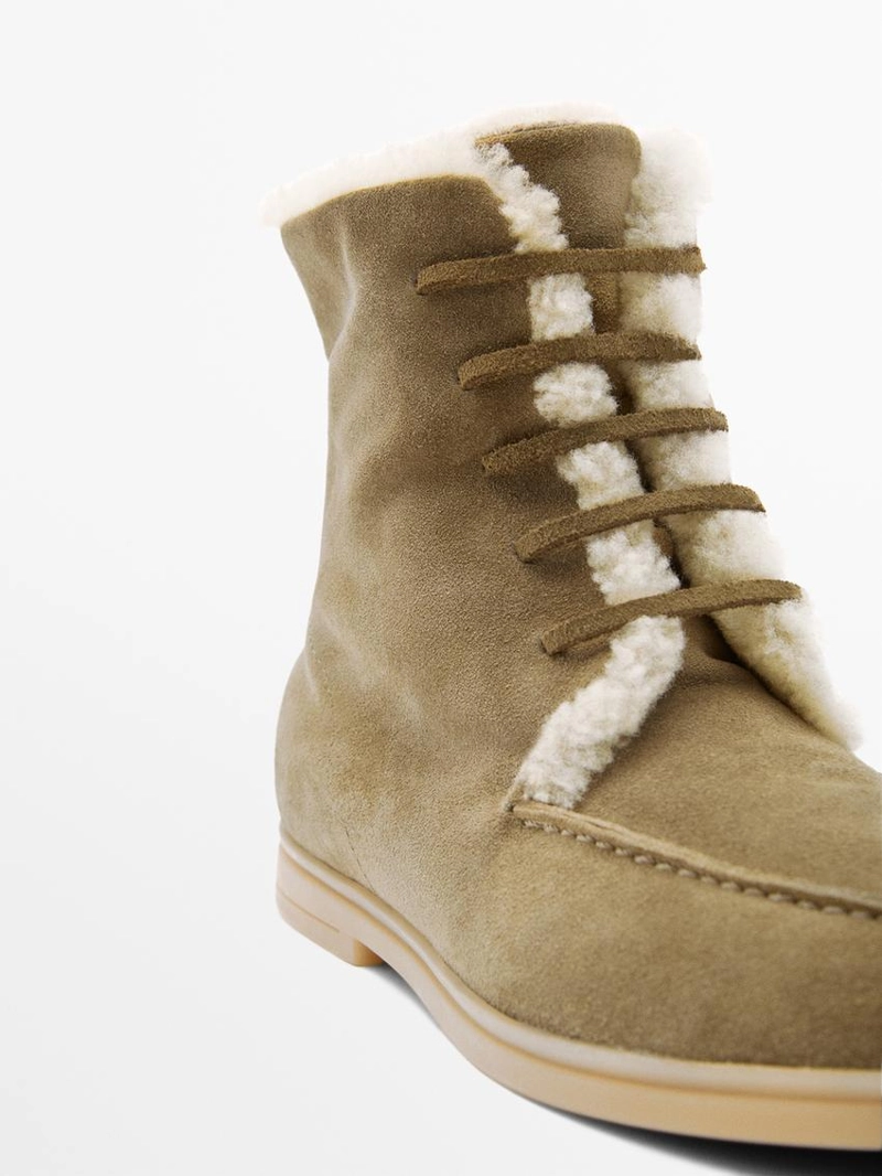 Полусапоги из разделанной кожи с подкладкой