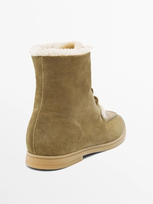 Полусапоги из разделанной кожи с подкладкой- Заказать в России