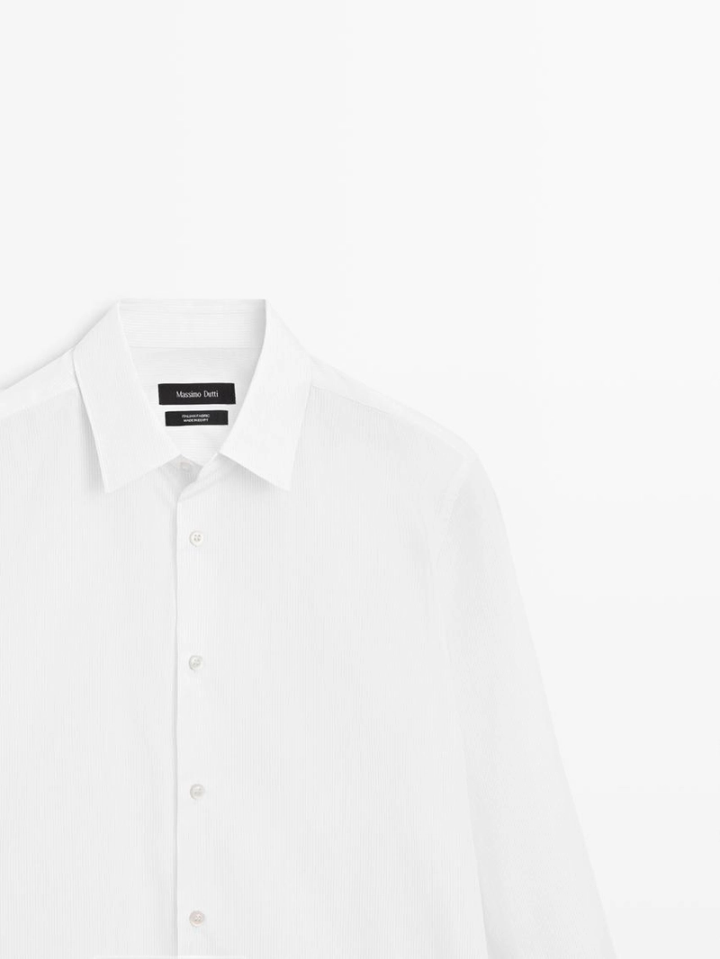 Рубашка из хлопка поплина, слим фит