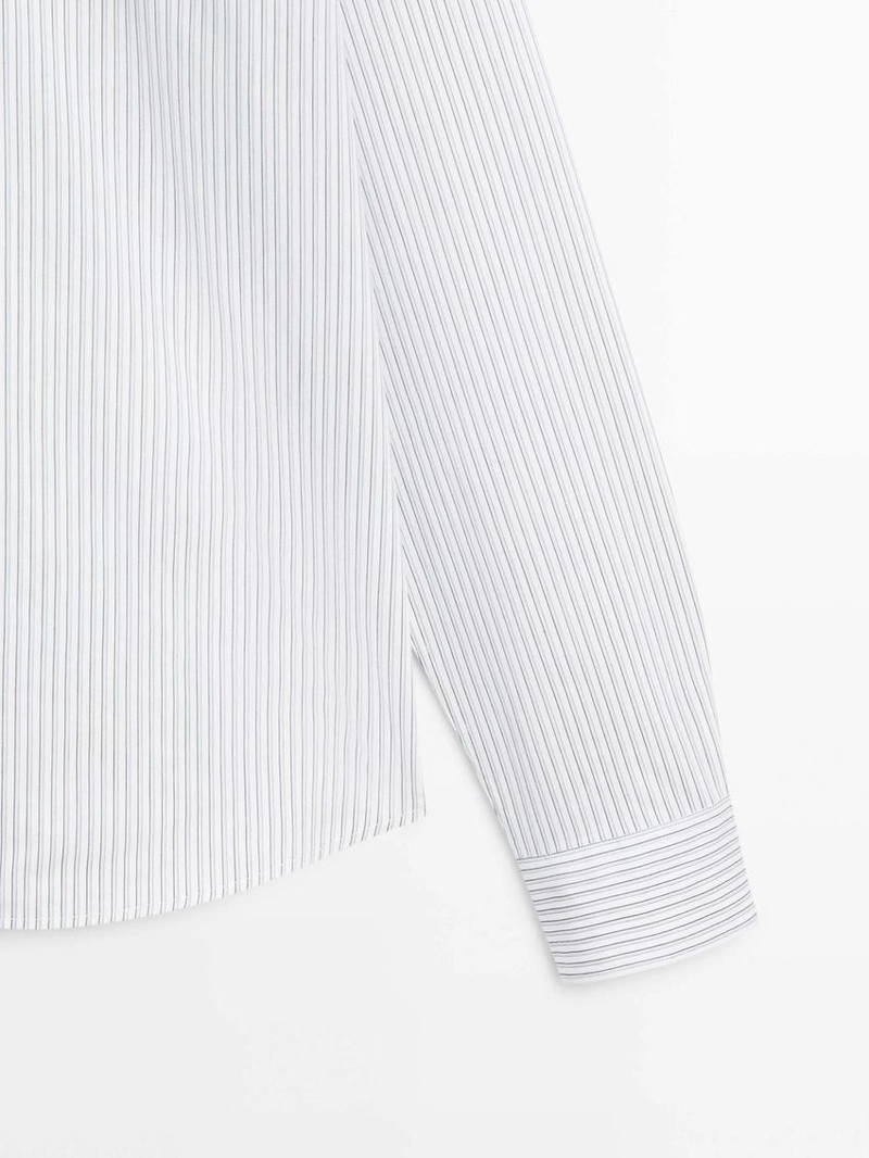 Рубашка в полоску из хлопковой смеси