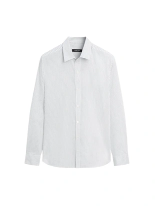 Рубашка в полоску из хлопковой смеси- Заказать в России