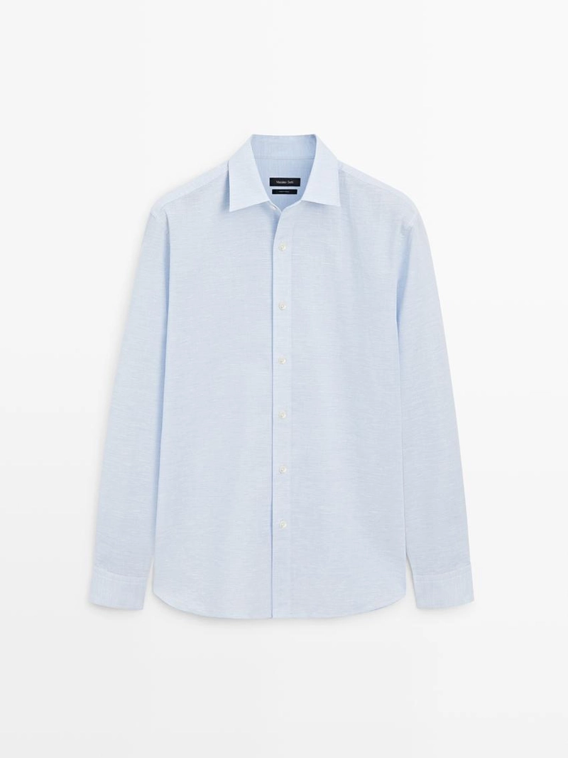 Рубашка из льна с регулярной посадкой