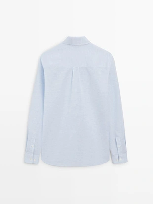 Рубашка из льна с регулярной посадкой- Заказать в России