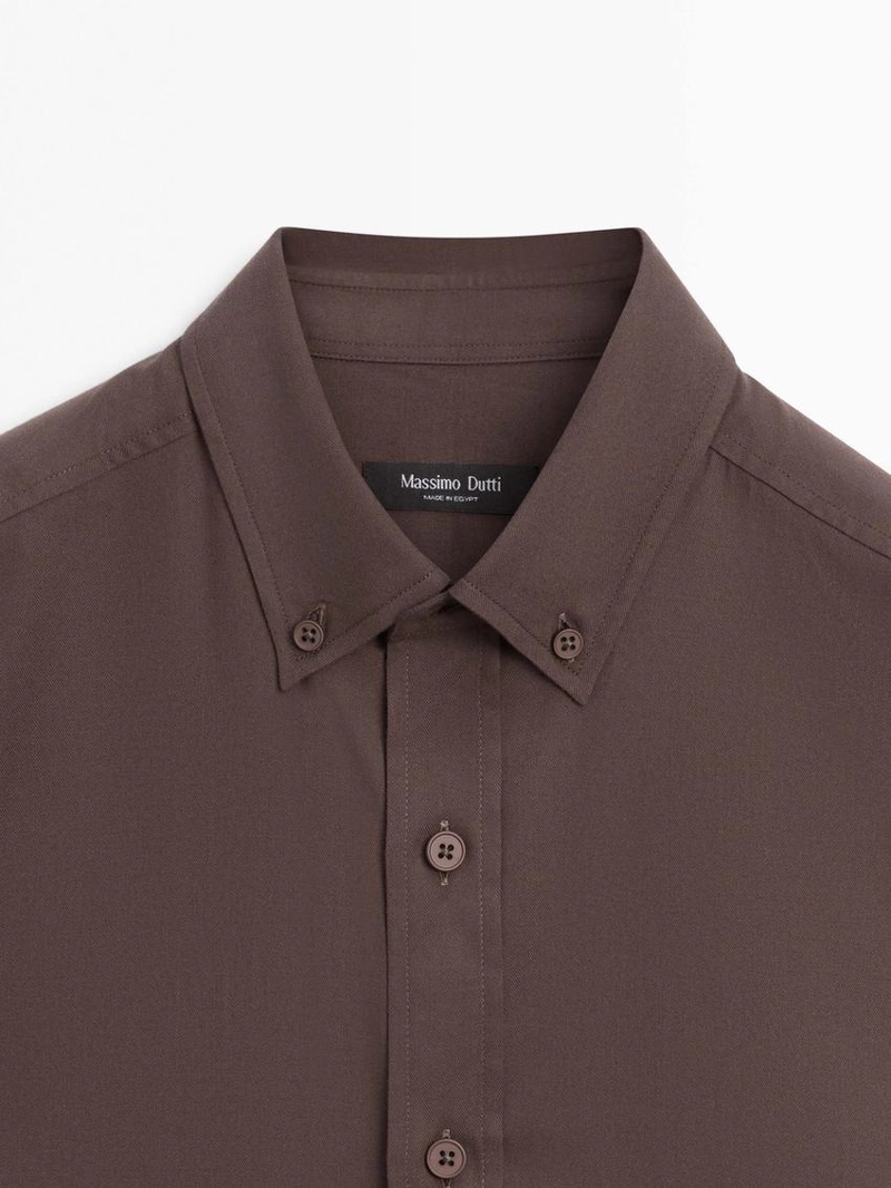 Рубашка из хлопковой ткани с регулярной посадкой