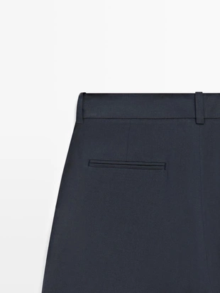 Брюки с плиссированными деталями из плавной ткани- Заказать в России