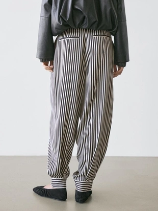 Полосатые брюки с запахом и вытачками- Заказать в России