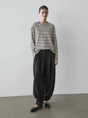 Брюки саруэль из плавного материала- Заказать в России