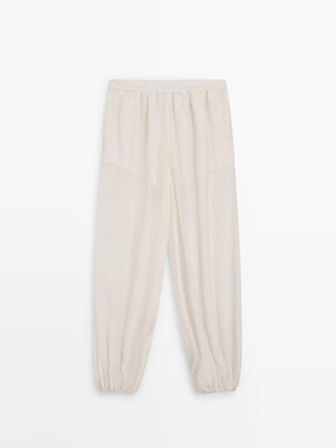 Брюки-саруэль FLOWING с деталями в складку- Заказать в России