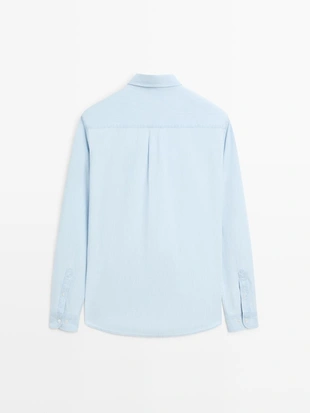 Рубашка из джинсовой ткани 100% хлопка- Заказать в России