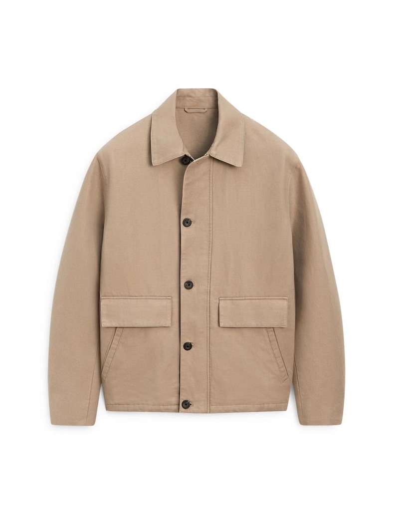 Пиджак из смесового льна с карманными деталями