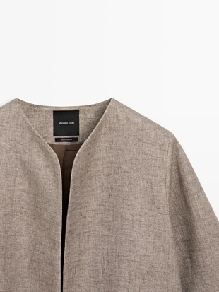 Короткий пиджак из льняной смеси- Заказать в России