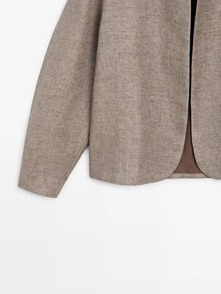 Короткий пиджак из льняной смеси- Заказать в России