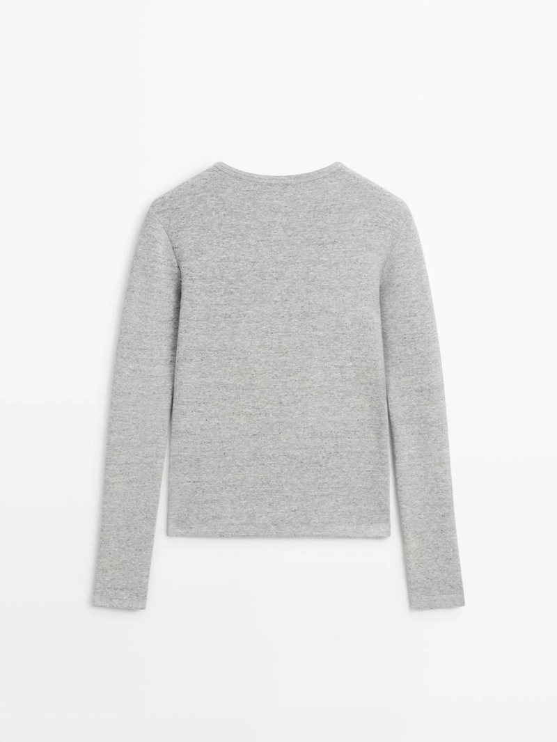 Майка с длинным рукавом с меланжевым узором