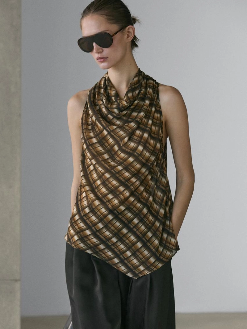 Легкий драпированный топ massimo dutti