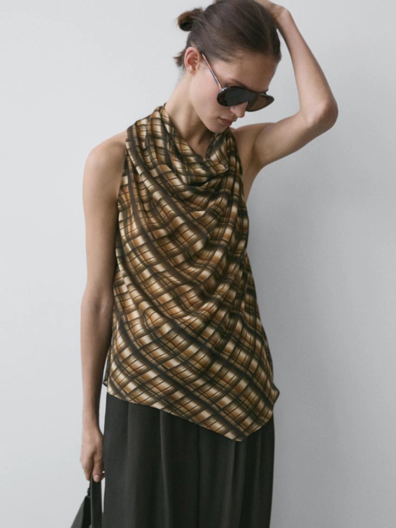 Легкий драпированный топ massimo dutti