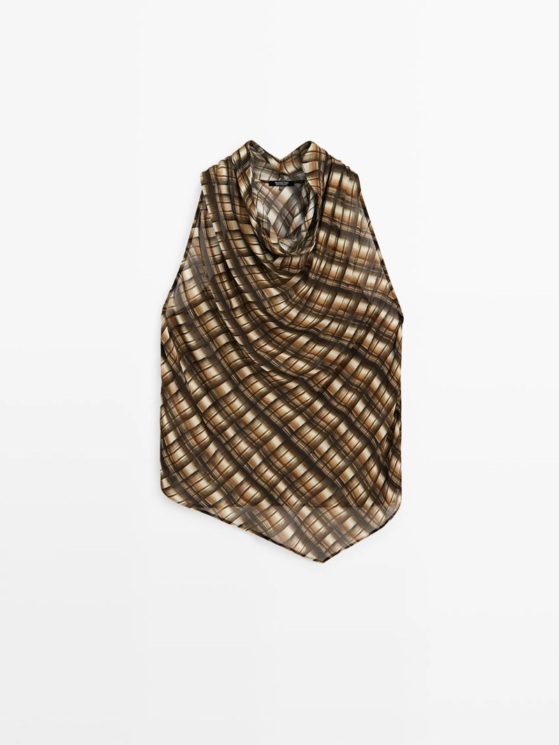 Легкий драпированный топ massimo dutti