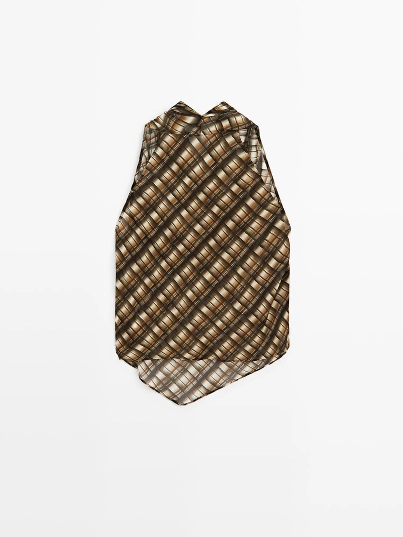 Легкий драпированный топ massimo dutti