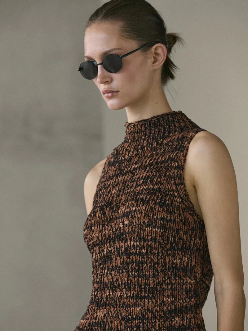 Вязаный топ с запахом marl