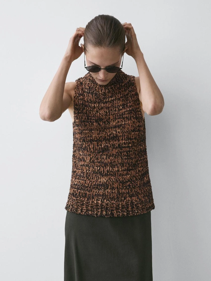 Вязаный топ с запахом marl