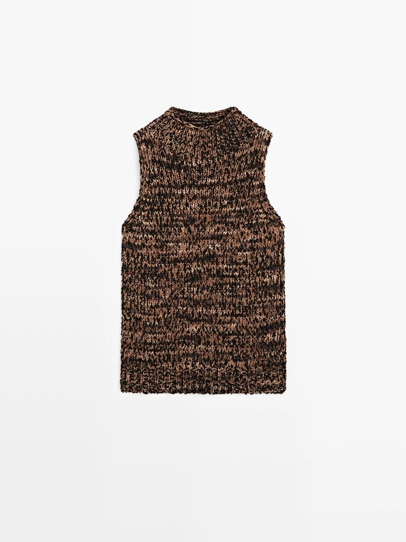 Вязаный топ с запахом marl