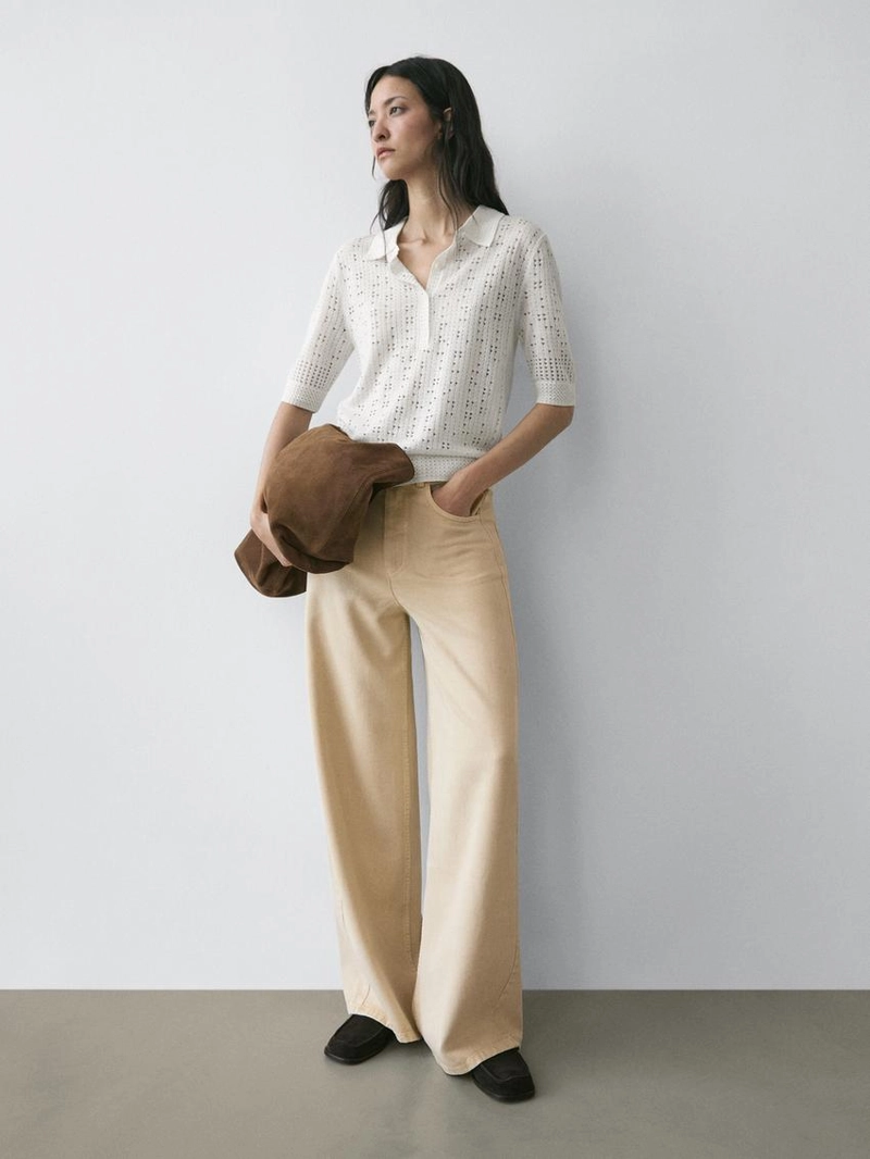 Поло с джемпером из вязаного полотна