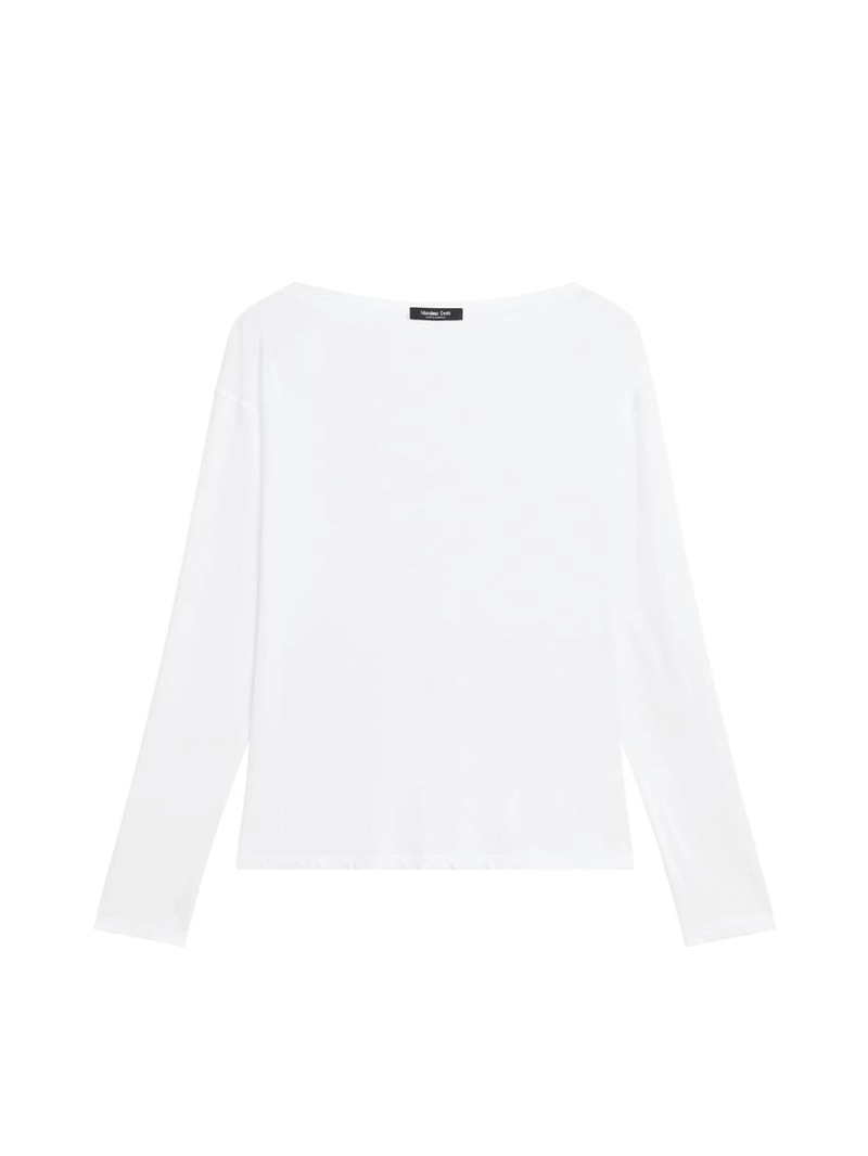 Футболка с лодочным вырезом из 100% хлопка