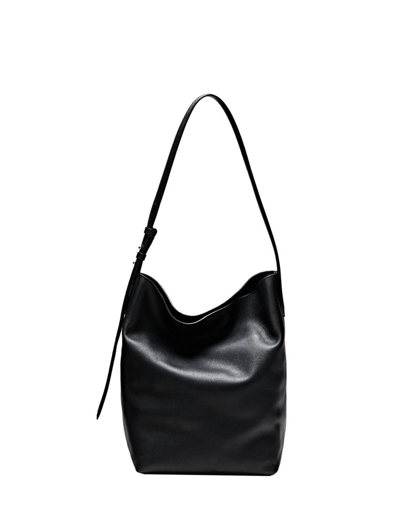 Сумка-ведро из натуральной кожи, нубук