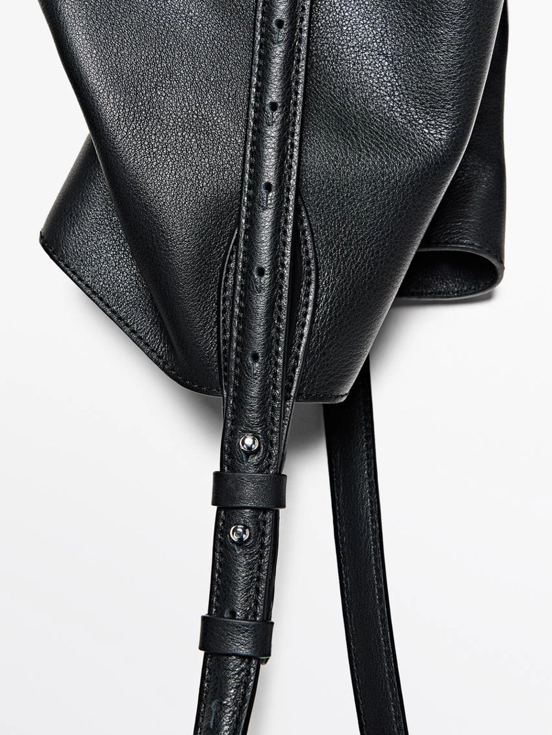 Сумка-ведро из натуральной кожи, нубук