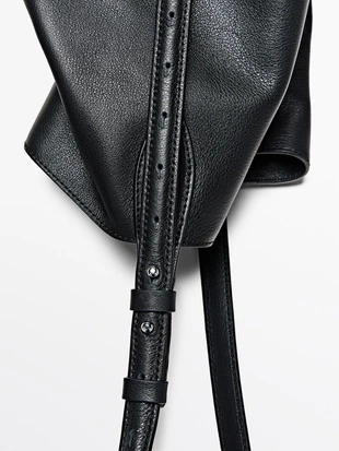 Сумка-ведро из натуральной кожи, нубук- Заказать в России