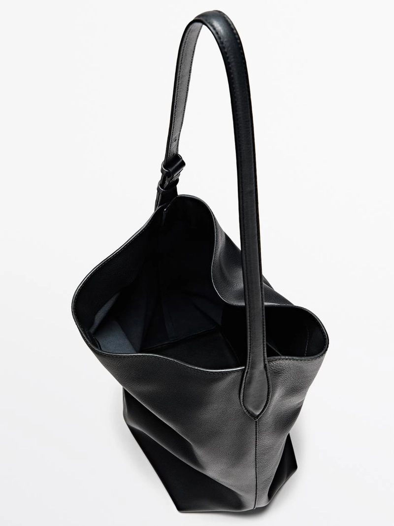 Сумка-ведро из натуральной кожи, нубук