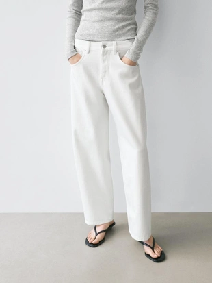 Джинсы с завышенной талией и свободным кроем- Заказать в России