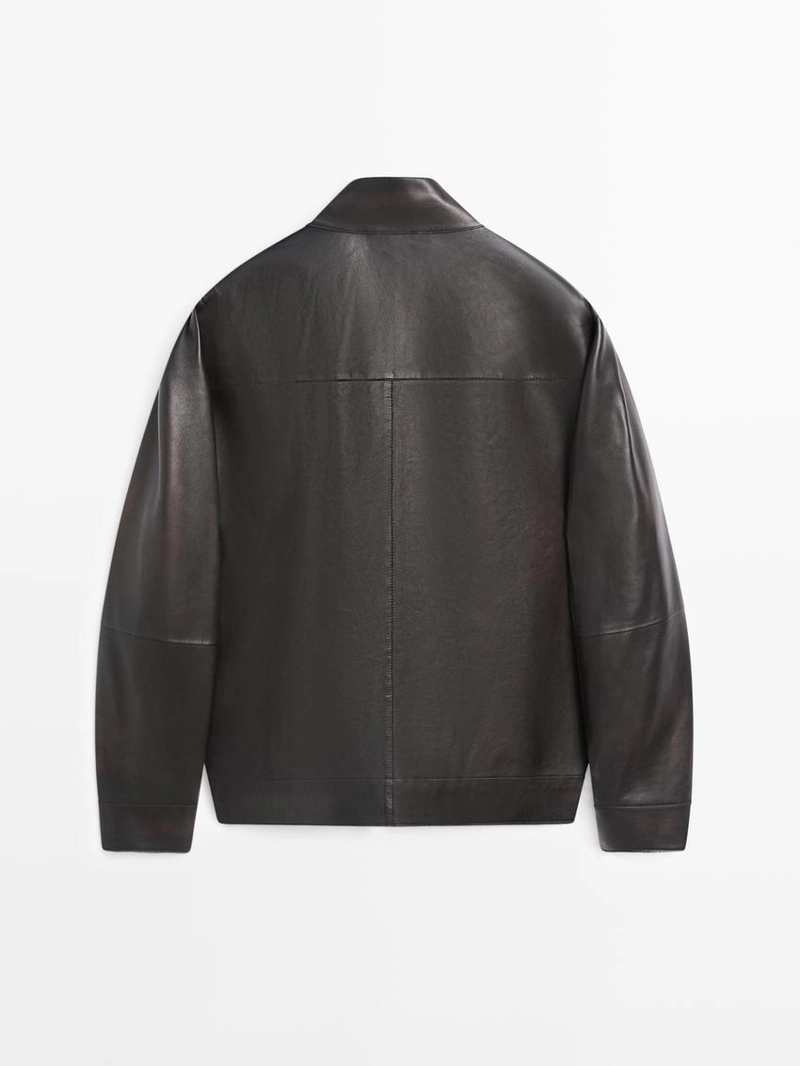 Куртка из овечьей кожи с эффектом потертости