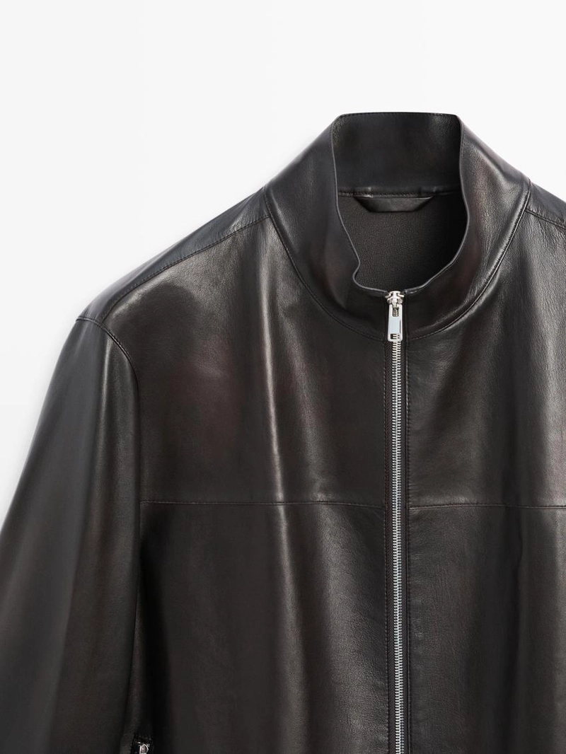 Куртка из овечьей кожи с эффектом потертости