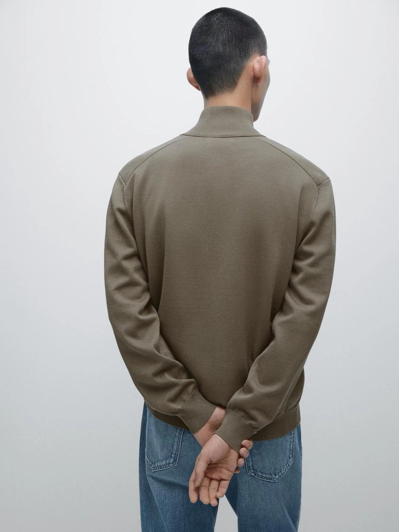 Кардиган из хлопкового трикотажа на молнии