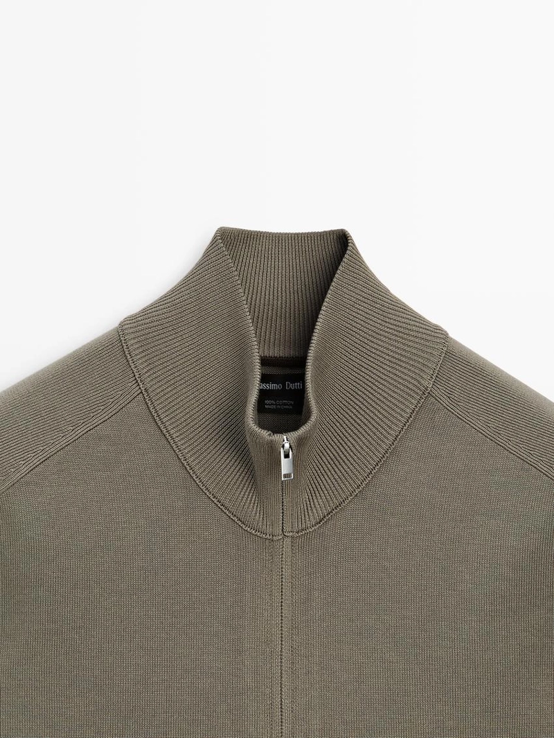 Кардиган из хлопкового трикотажа на молнии