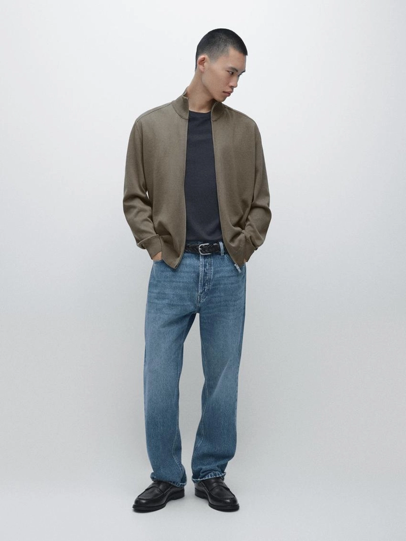 Кардиган из хлопкового трикотажа на молнии