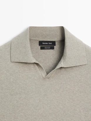 Водолазка-поло из хлопкового трикотажа- Заказать в России