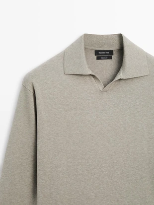 Водолазка-поло из хлопкового трикотажа- Заказать в России