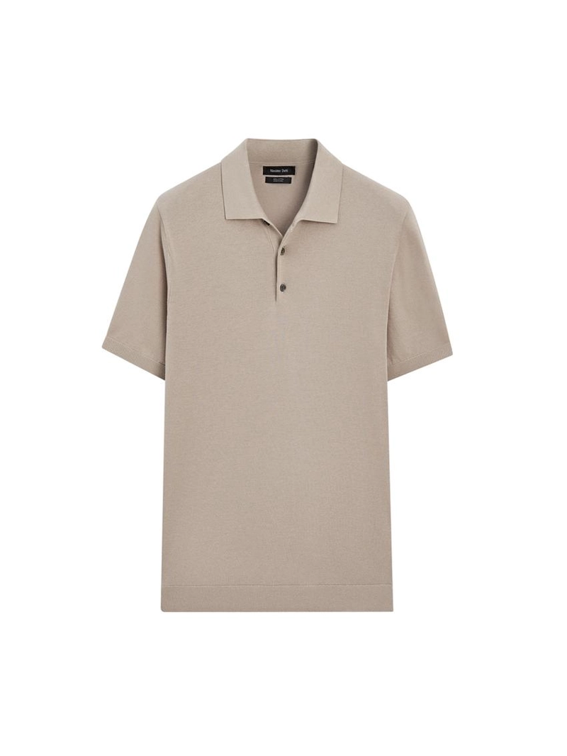 Пуловер-поло из хлопкового трикотажа