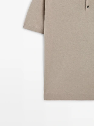 Пуловер-поло из хлопкового трикотажа- Заказать в России