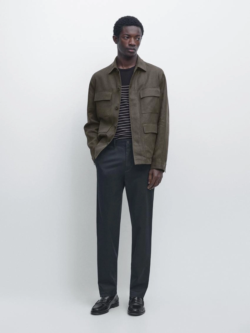 Брюки из смесового хлопка в узком крое