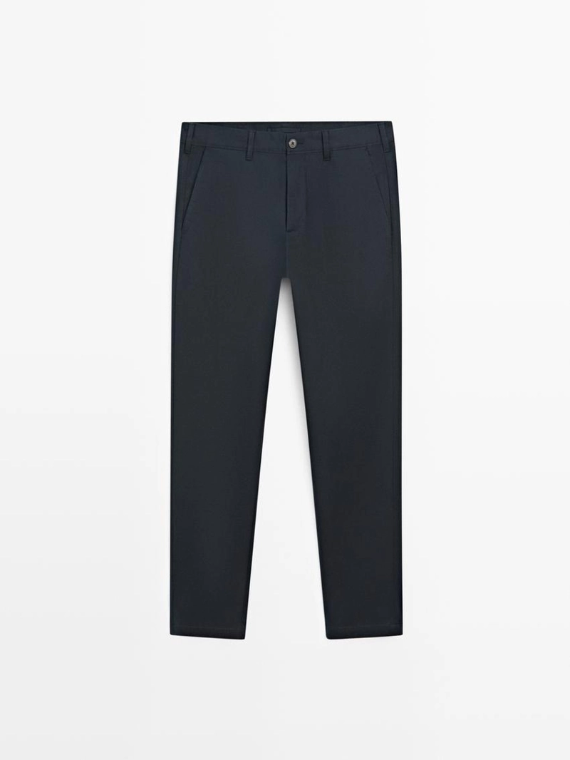 Брюки из смесового хлопка в узком крое