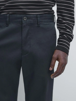 Брюки из смесового хлопка в узком крое- Заказать в России