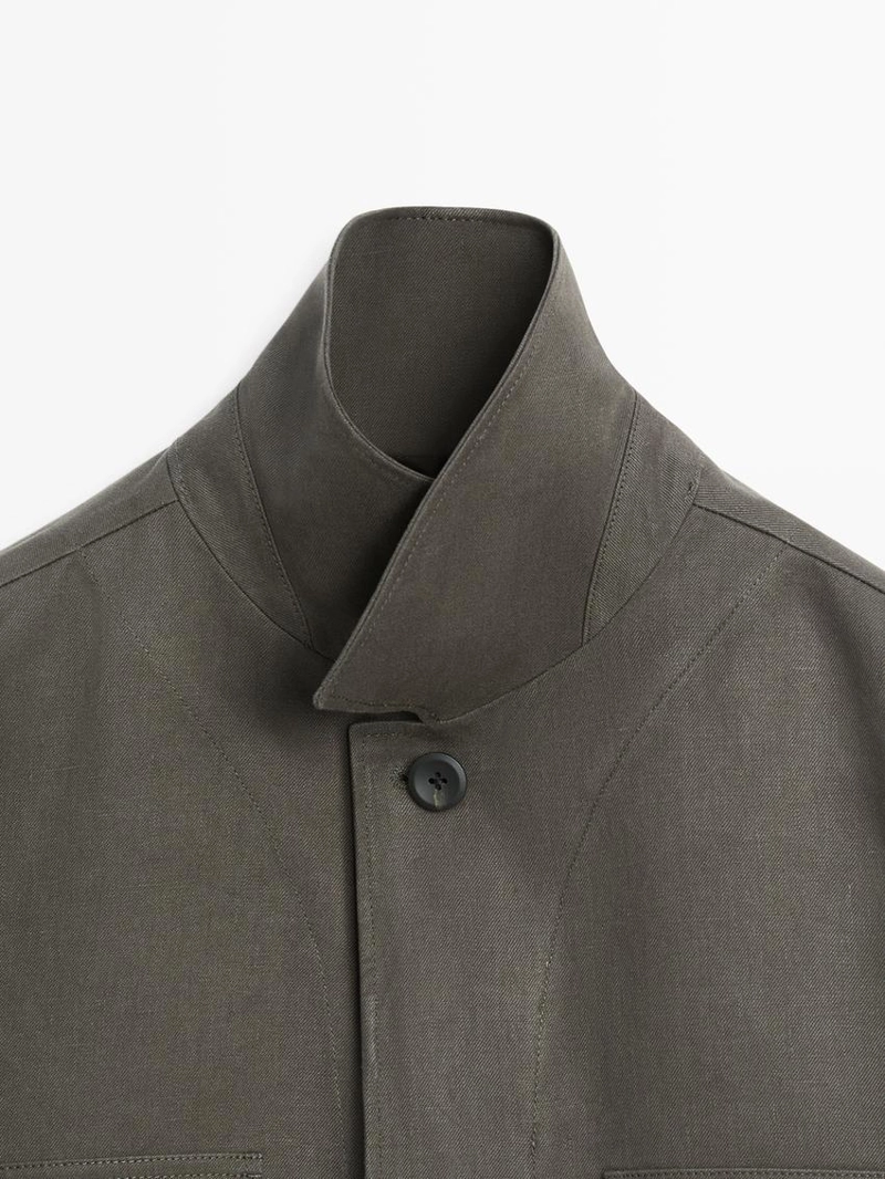 Рубашка-овершёрт из 100% льна с карманами