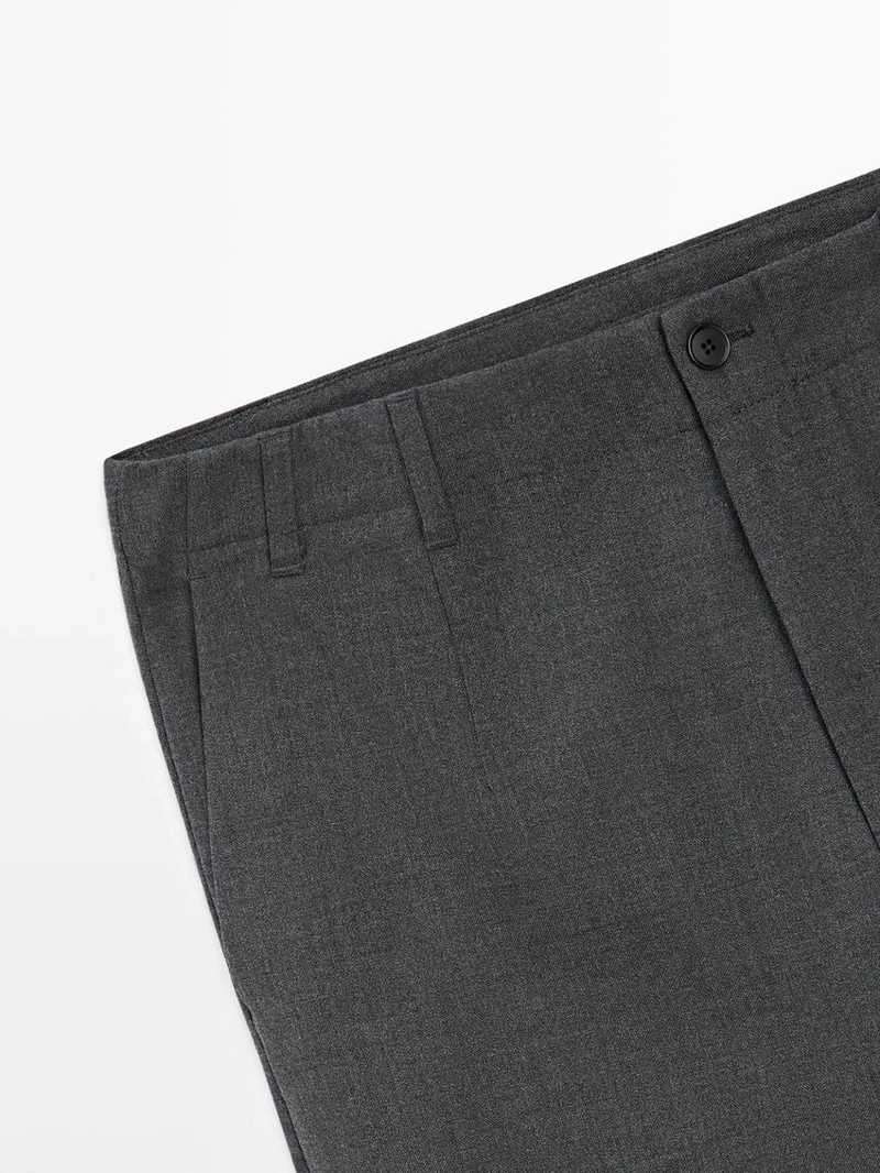 Брюки из шерстяной ткани с текстурой