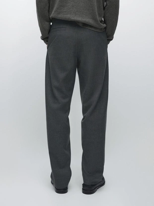 Брюки из шерстяной ткани с текстурой- Заказать в России