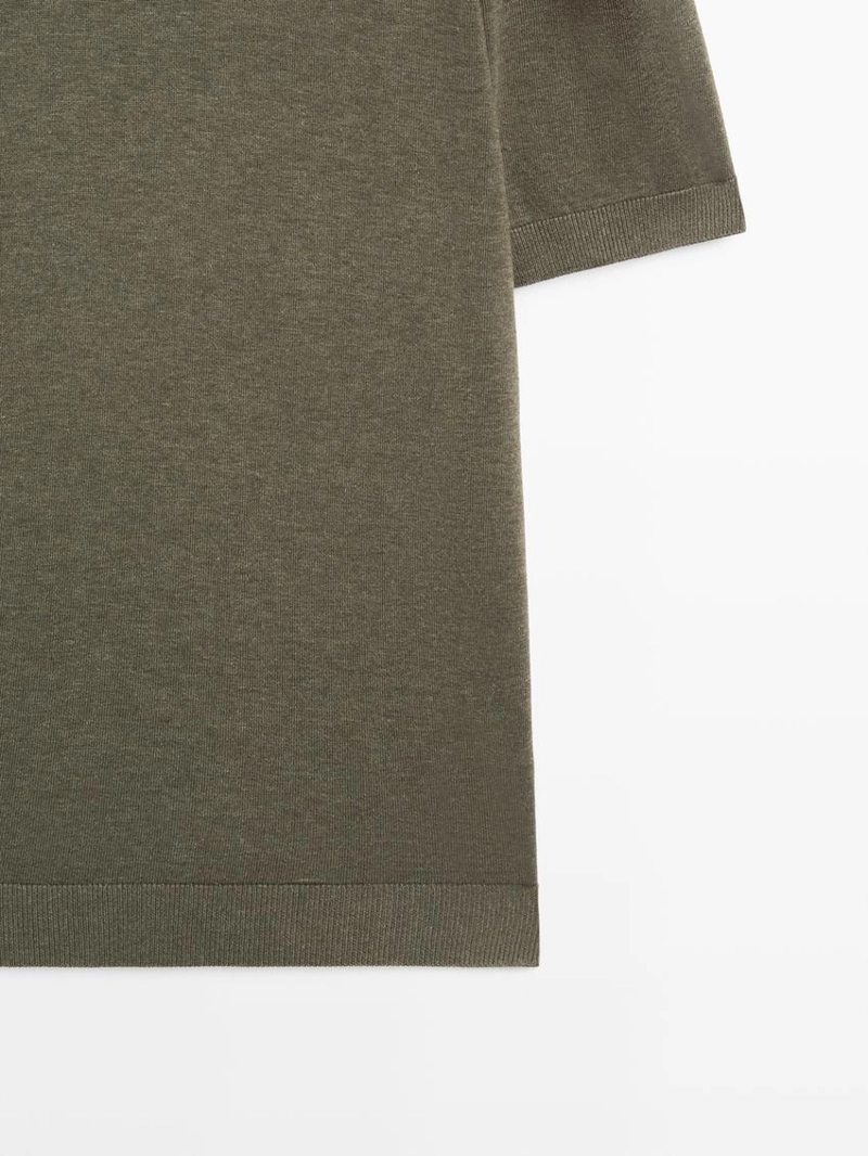 Поло-свитер из хлопкового трикотажа