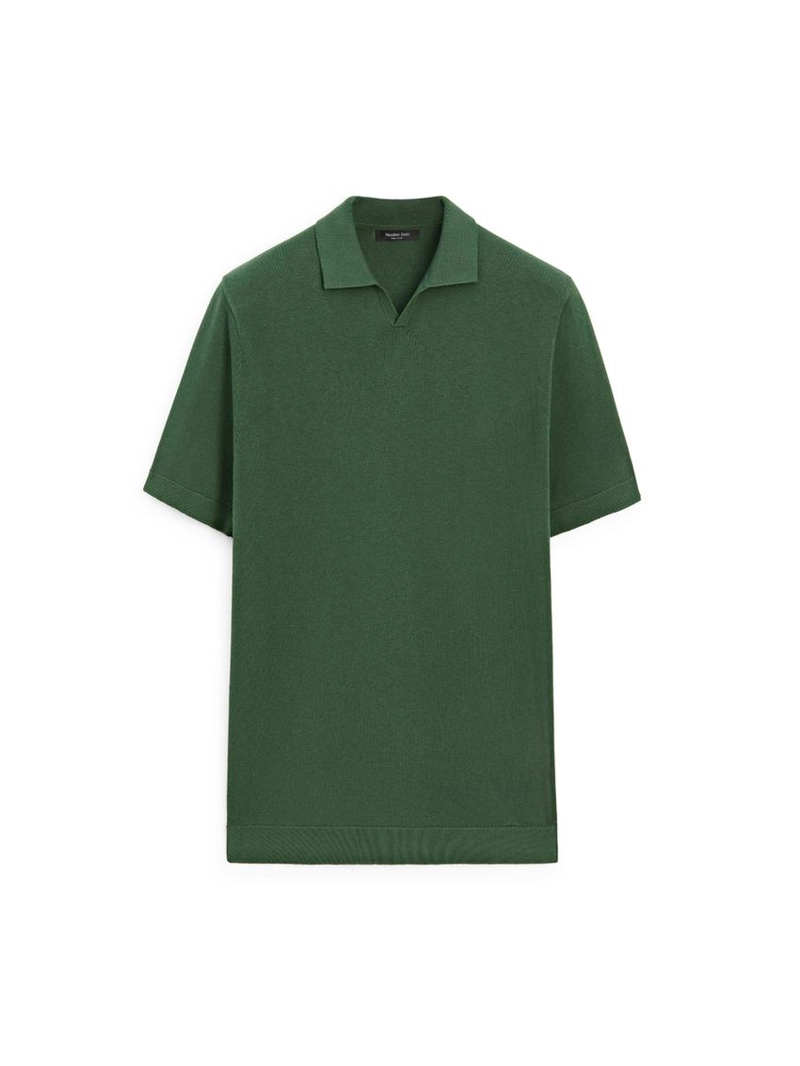 Свитер-поло из хлопково-шерстяной смеси