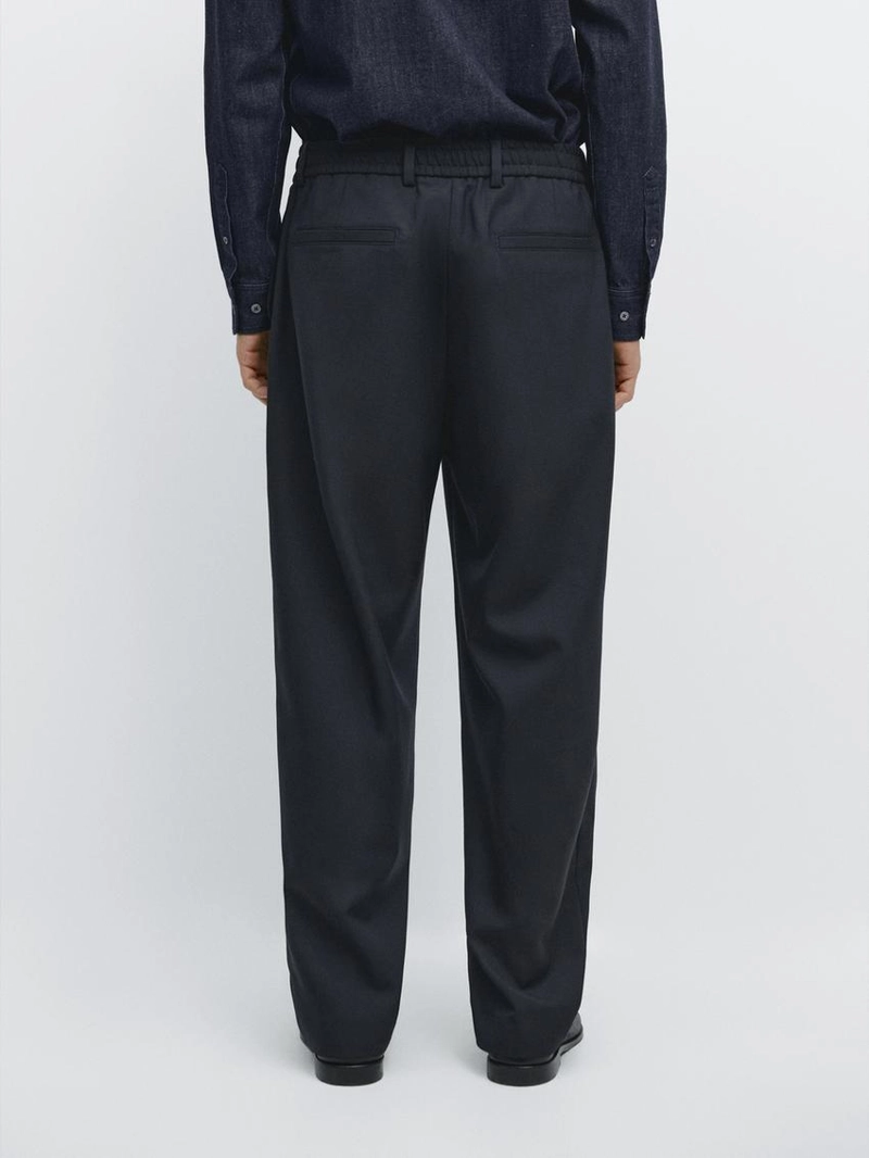 Брюки из шерсти с текстурой