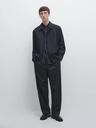 Брюки из шерсти с текстурой- Заказать в России